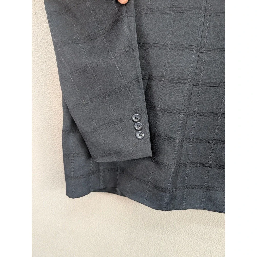 Zacchi Classico Italiana Men's 2pc Suit Grey Windowpane 38R Jacket 33 Pants